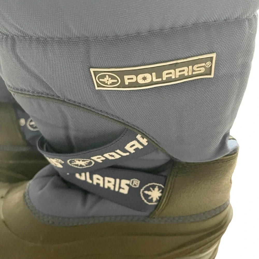 Polaris BOYS Blue Black Snow Boots cinch Closure, Size 5